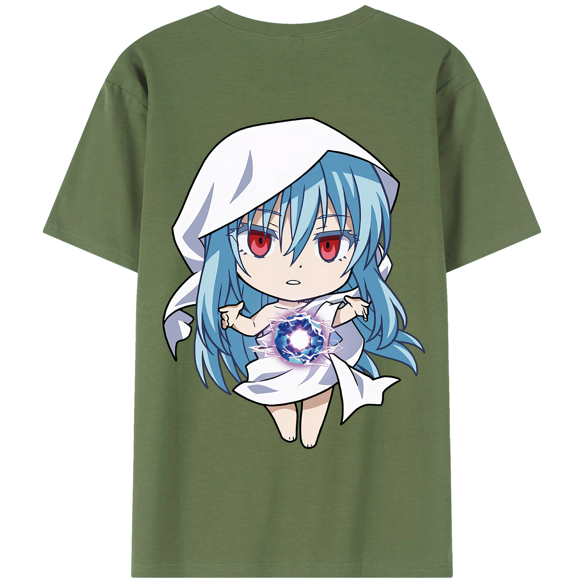 （画像用） 転スラ Regarding Reincarnated to Slime 綿100％ メンズ半袖Tシャツ（バックプリント） 通気性